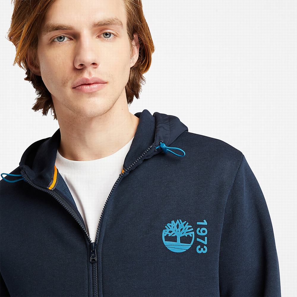 Timberland Re-Konfor EK+ Zip Kapüşonlu Sweatshirt Erkek Lacivert | TR-6085V
