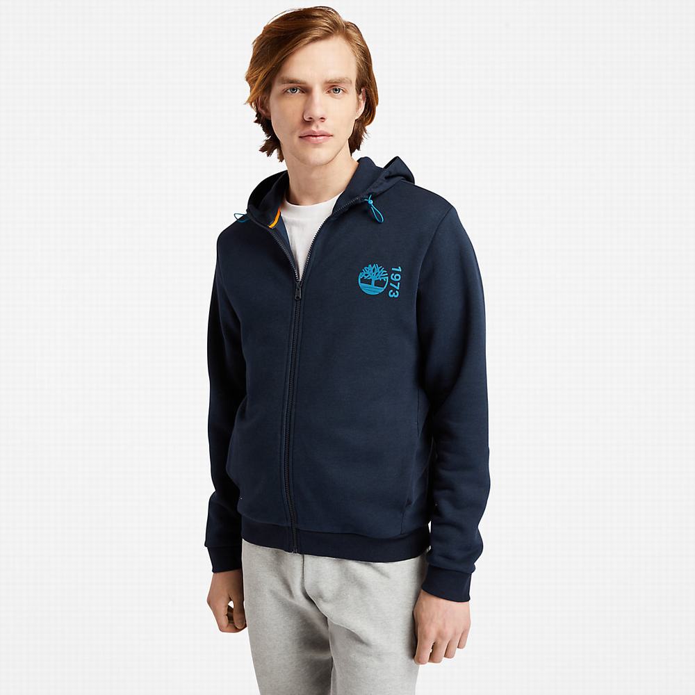 Timberland Re-Konfor EK+ Zip Kapüşonlu Sweatshirt Erkek Lacivert | TR-6085V
