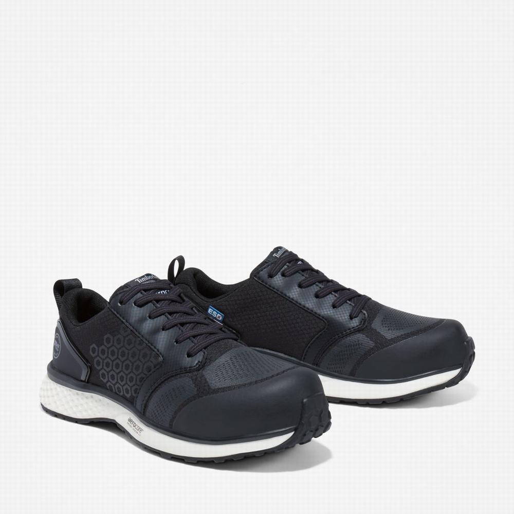 Timberland Reaxion Comp Emniyet Burunlu İş Sneaker İş Ayakkabısı Kadın Siyah Beyaz | TR-5480D