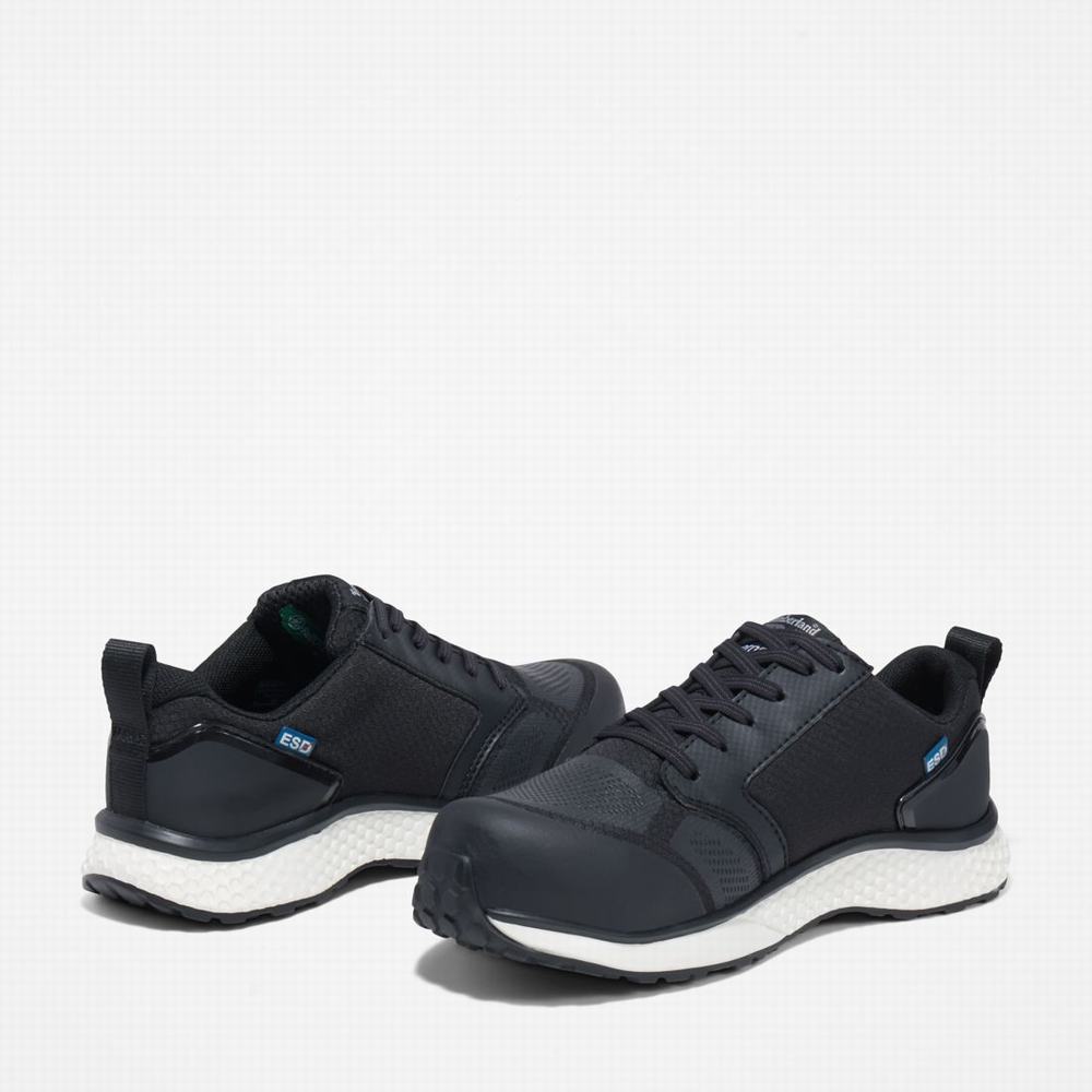 Timberland Reaxion Comp Emniyet Burunlu İş Sneaker İş Ayakkabısı Kadın Siyah Beyaz | TR-5480D