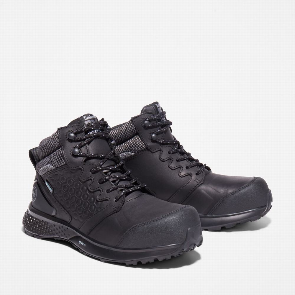 Timberland Reaxion Composite Burunlu Waterproof İş Sneaker Iş Botu Kadın Siyah Gri | TR-0683Z