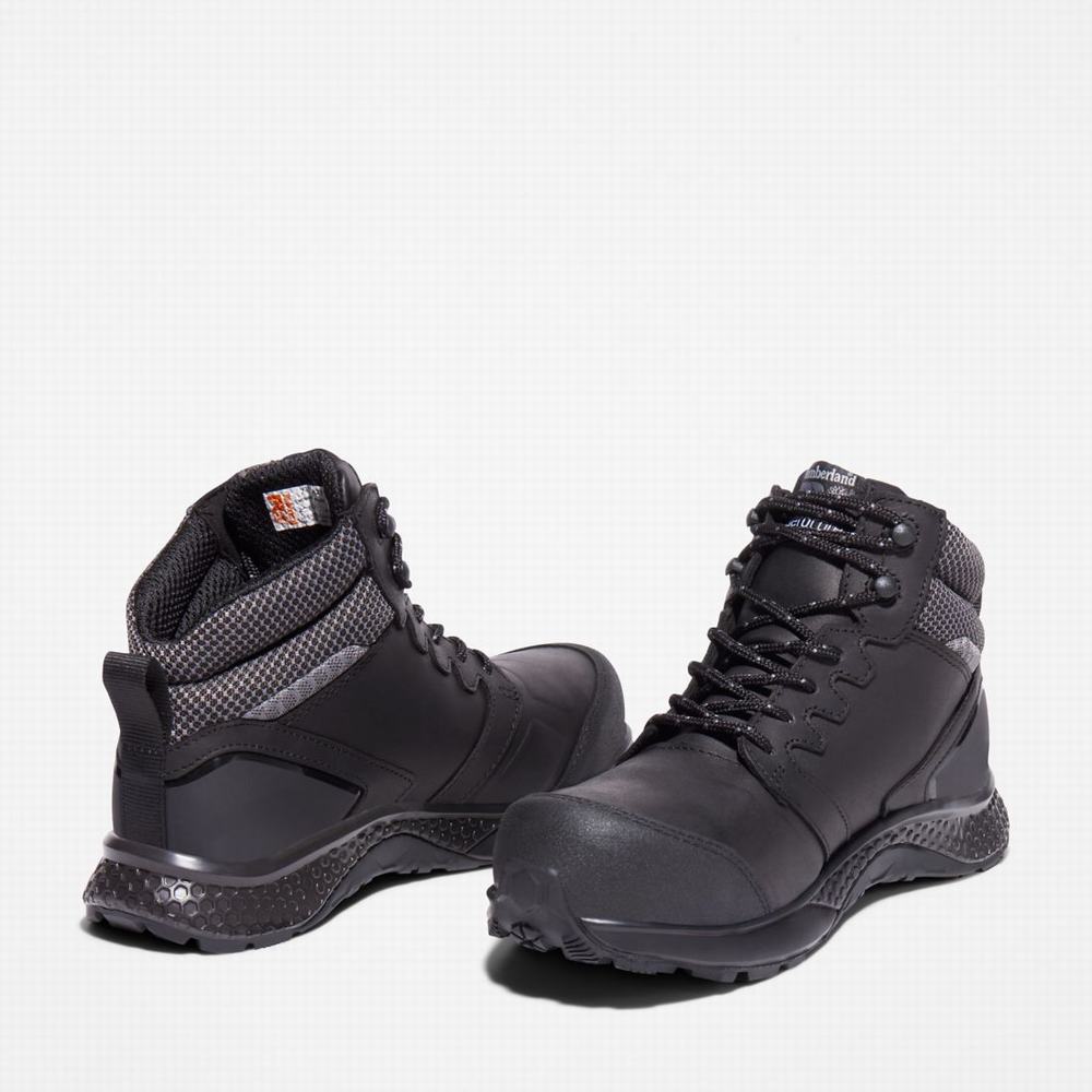 Timberland Reaxion Composite Burunlu Waterproof İş Sneaker Iş Botu Kadın Siyah Gri | TR-0683Z