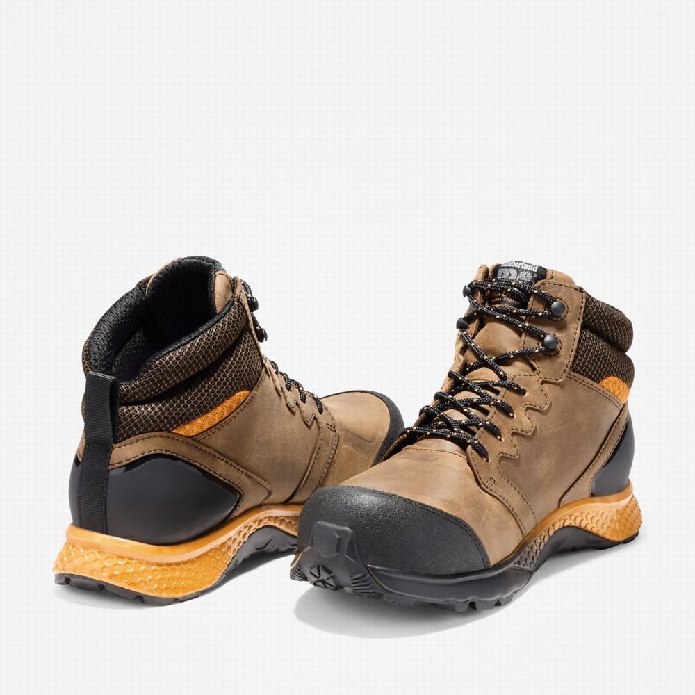 Timberland Reaxion Composite Burunlu Waterproof İş Sneaker Iş Botu Erkek Kahverengi Turuncu | TR-3789M