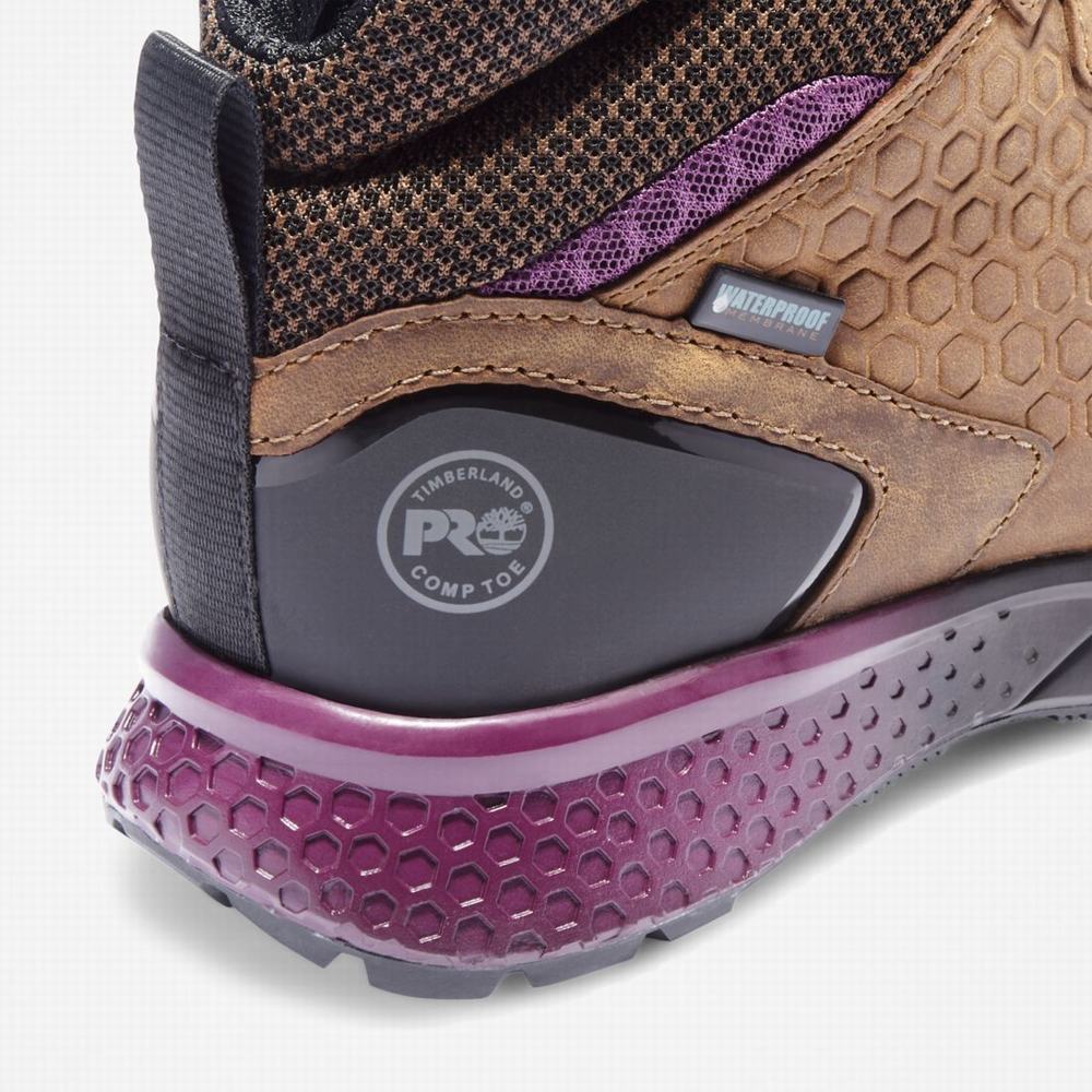 Timberland Reaxion Composite Burunlu Waterproof İş Sneaker Iş Botu Kadın Kahverengi Mor | TR-8129X
