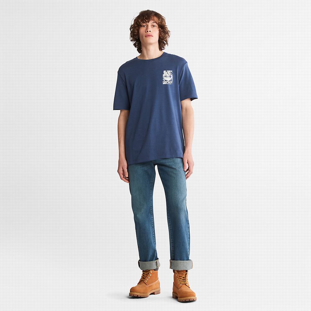 Timberland Refibra™ Teknolojileri Tişört Erkek Mavi | TR-8763D