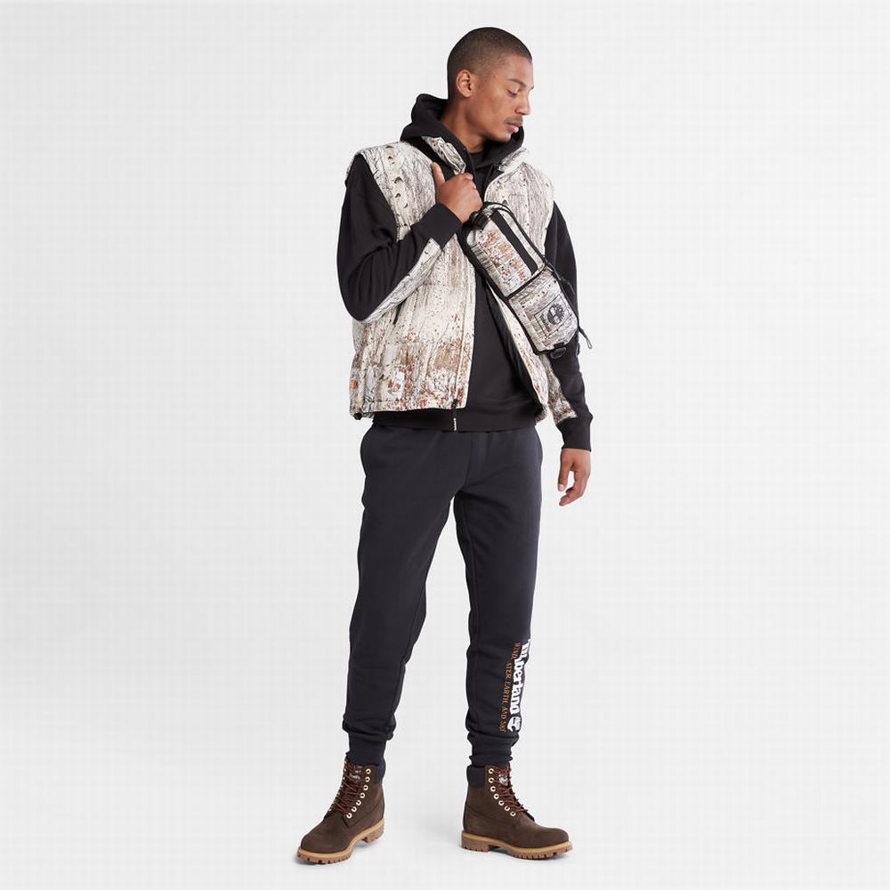 Timberland Reinforced-elbow Kapüşonlu Sweatshirt Erkek Siyah | TR-7628L