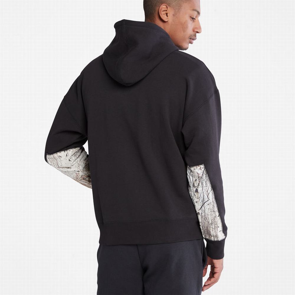 Timberland Reinforced-elbow Kapüşonlu Sweatshirt Erkek Siyah | TR-7628L