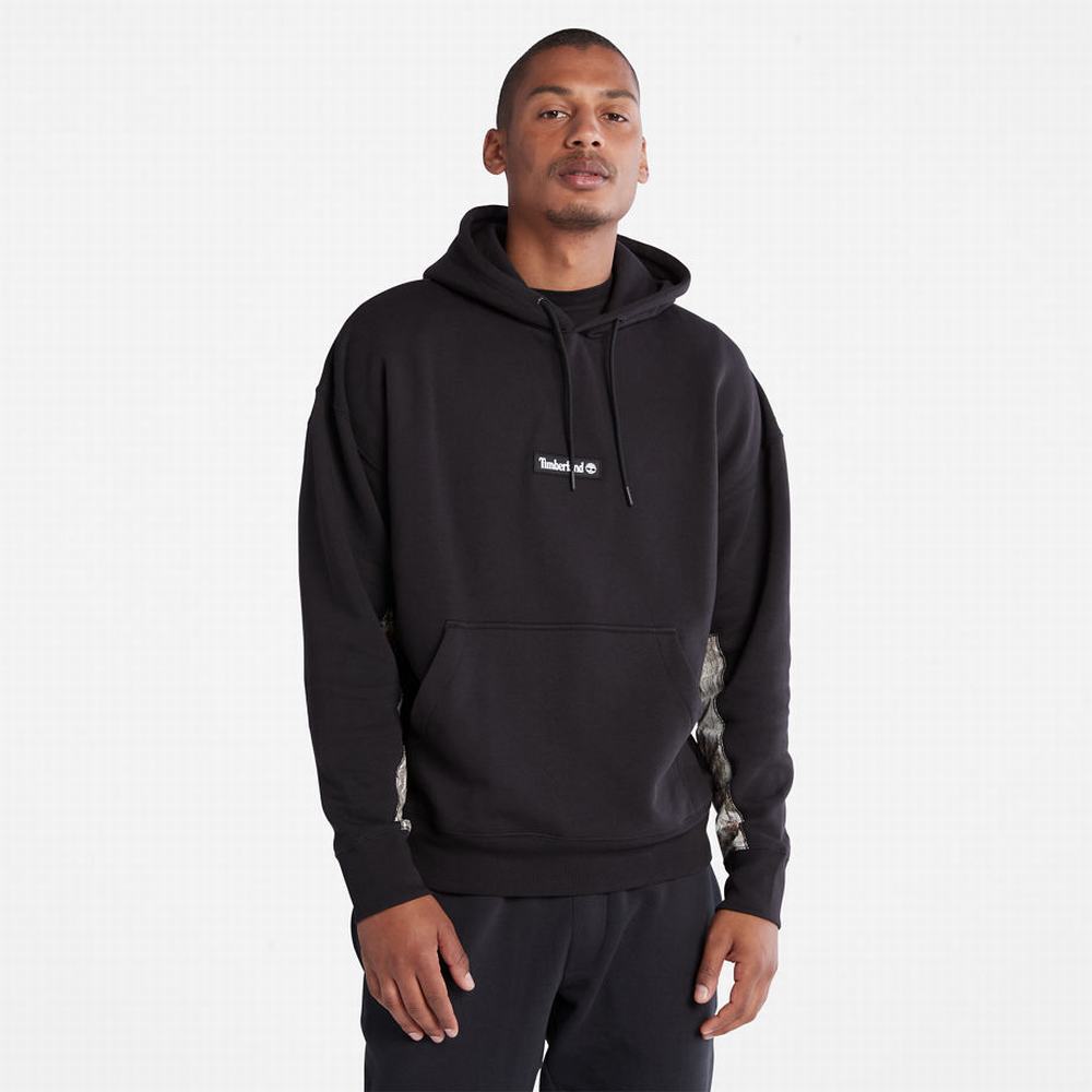 Timberland Reinforced-elbow Kapüşonlu Sweatshirt Erkek Siyah | TR-7628L