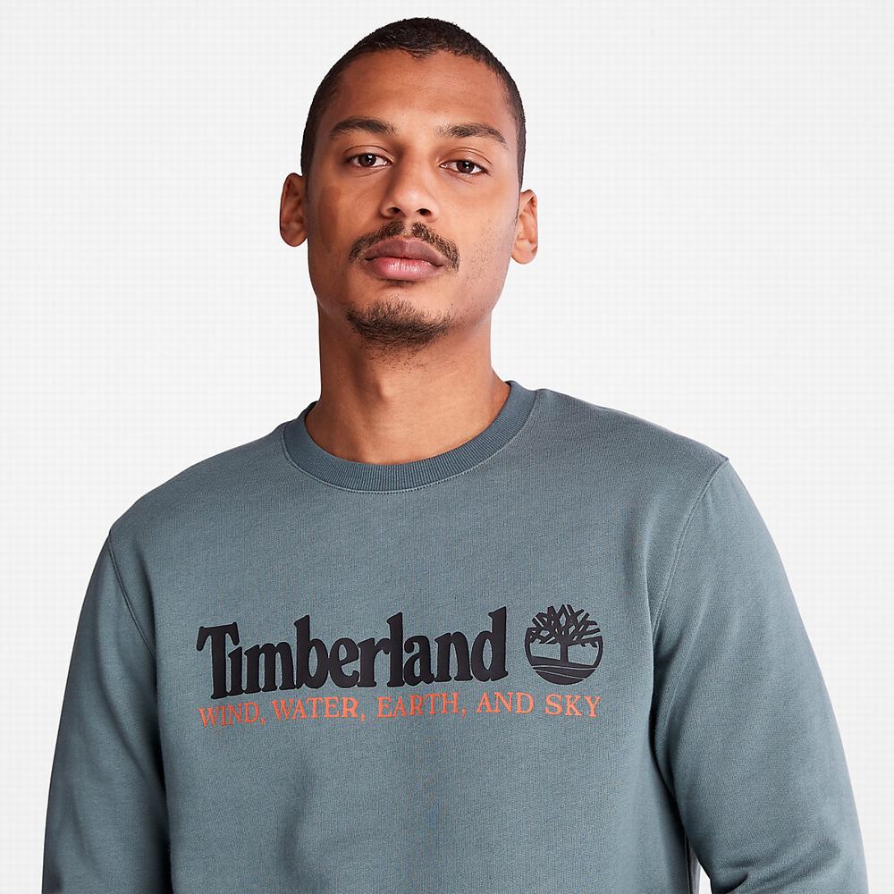 Timberland Rüzgâr, Su, Earth and Sky Crewneck Tişörtü Erkek Yeşil | TR-8437Q