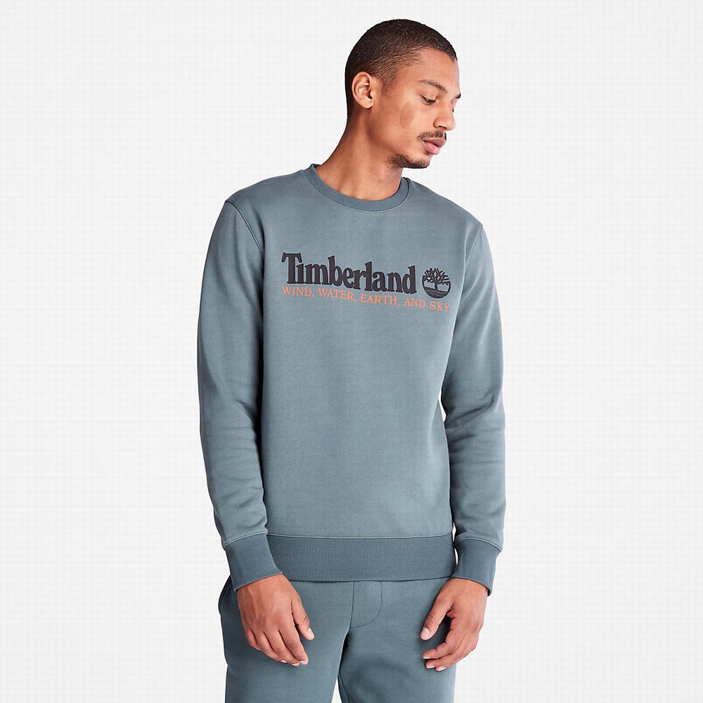Timberland Rüzgâr, Su, Earth and Sky Crewneck Tişörtü Erkek Yeşil | TR-8437Q