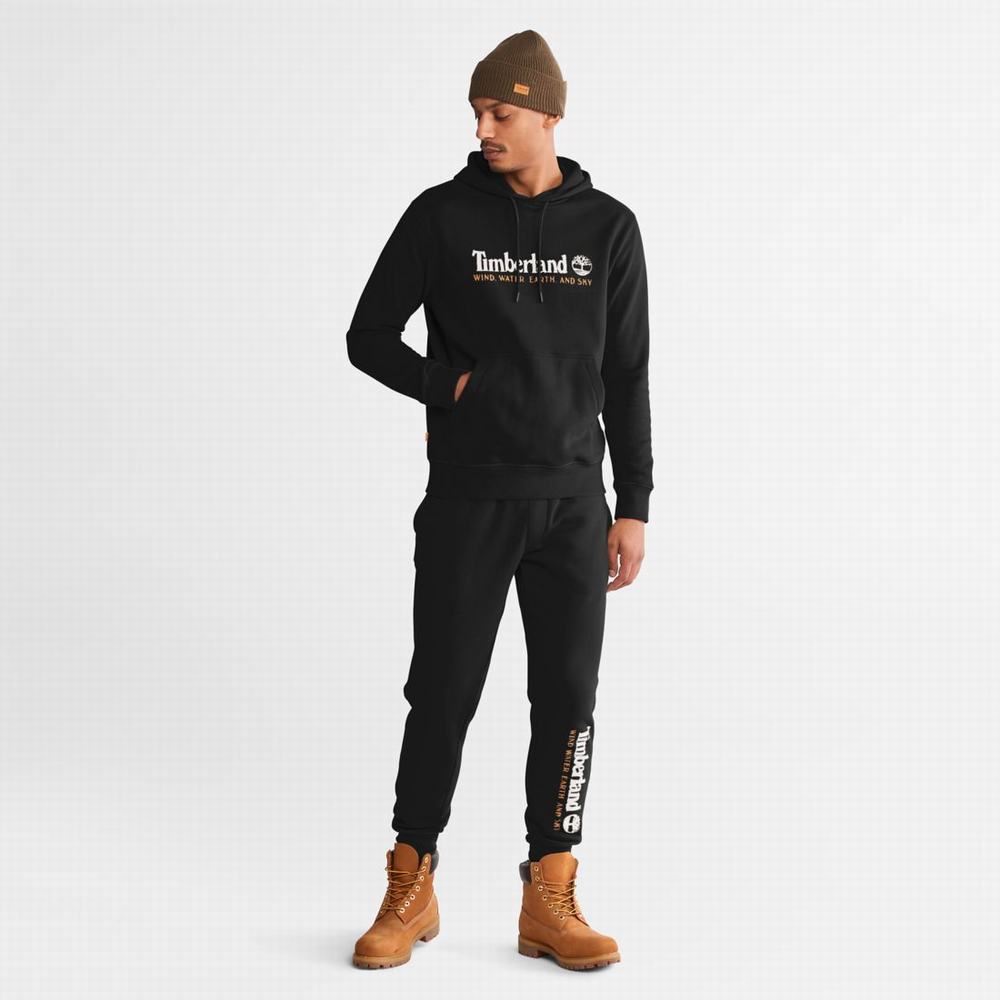 Timberland Rüzgâr, Su, Earth, and Sky Kapüşonlu Sweatshirt Erkek Siyah | TR-0381P
