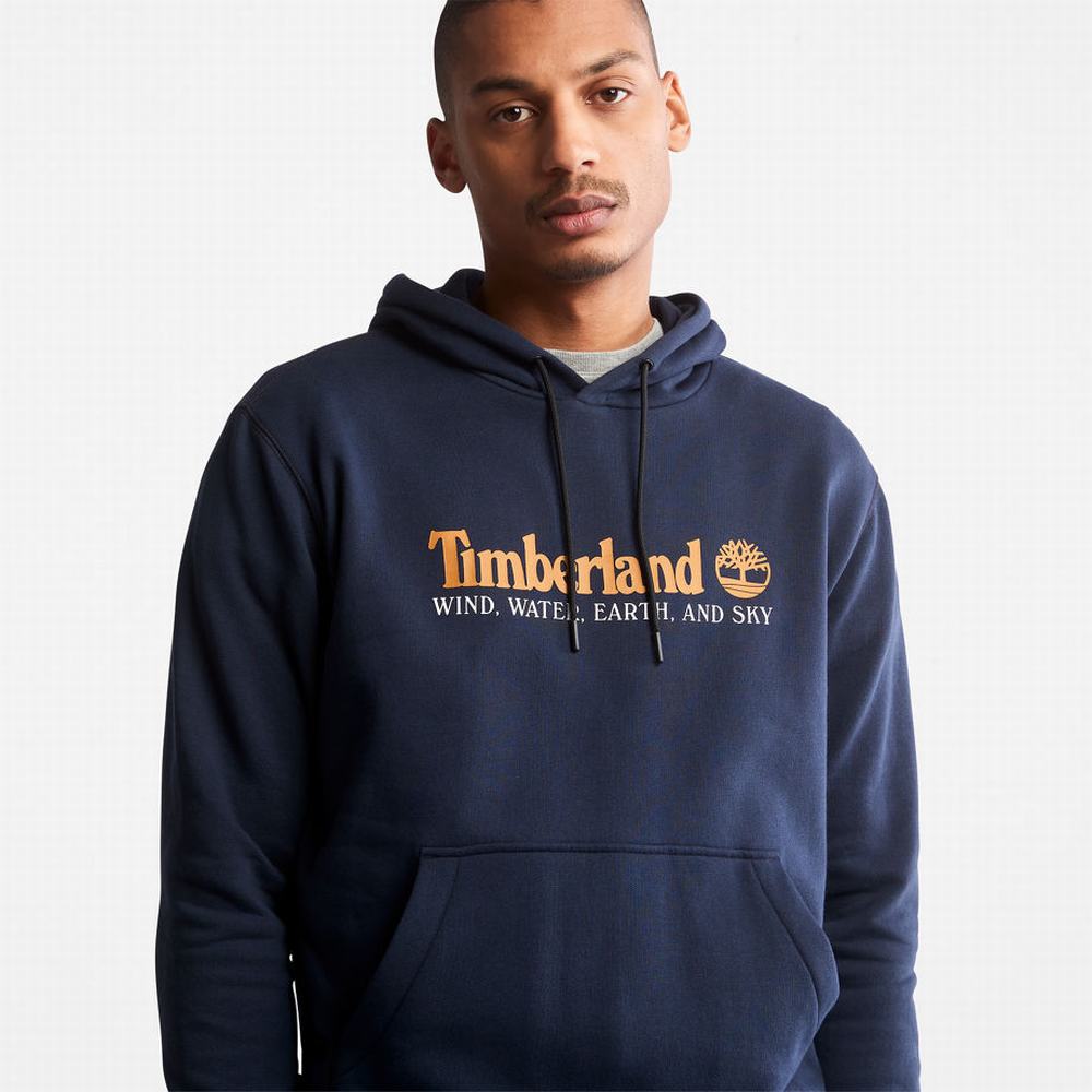 Timberland Rüzgâr, Su, Earth, and Sky Kapüşonlu Sweatshirt Erkek Lacivert | TR-6375C