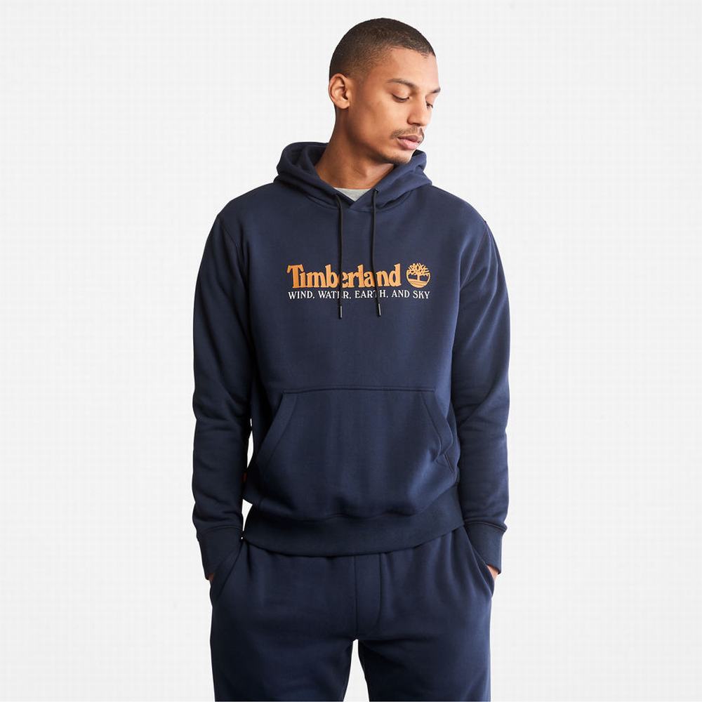 Timberland Rüzgâr, Su, Earth, and Sky Kapüşonlu Sweatshirt Erkek Lacivert | TR-6375C