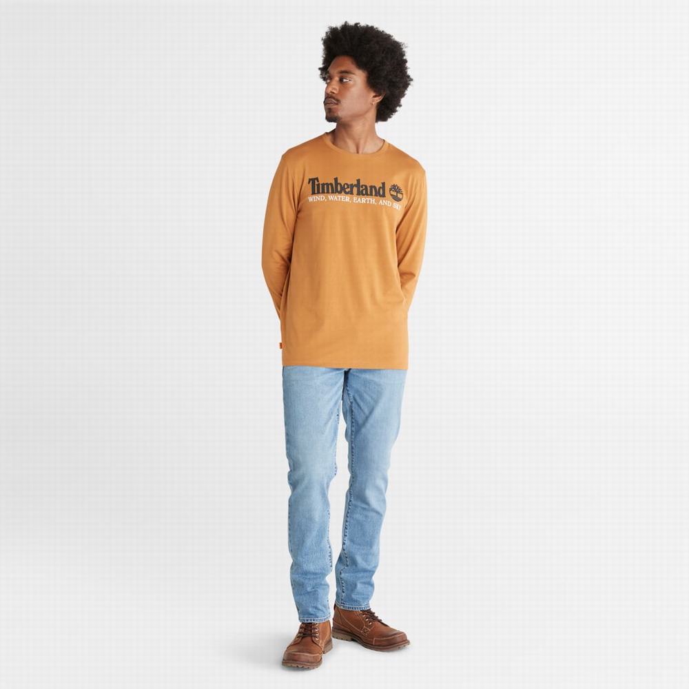 Timberland Rüzgâr, Su, Earth and Sky Long-Sleeve Tişört Erkek Kahverengi | TR-1673Q