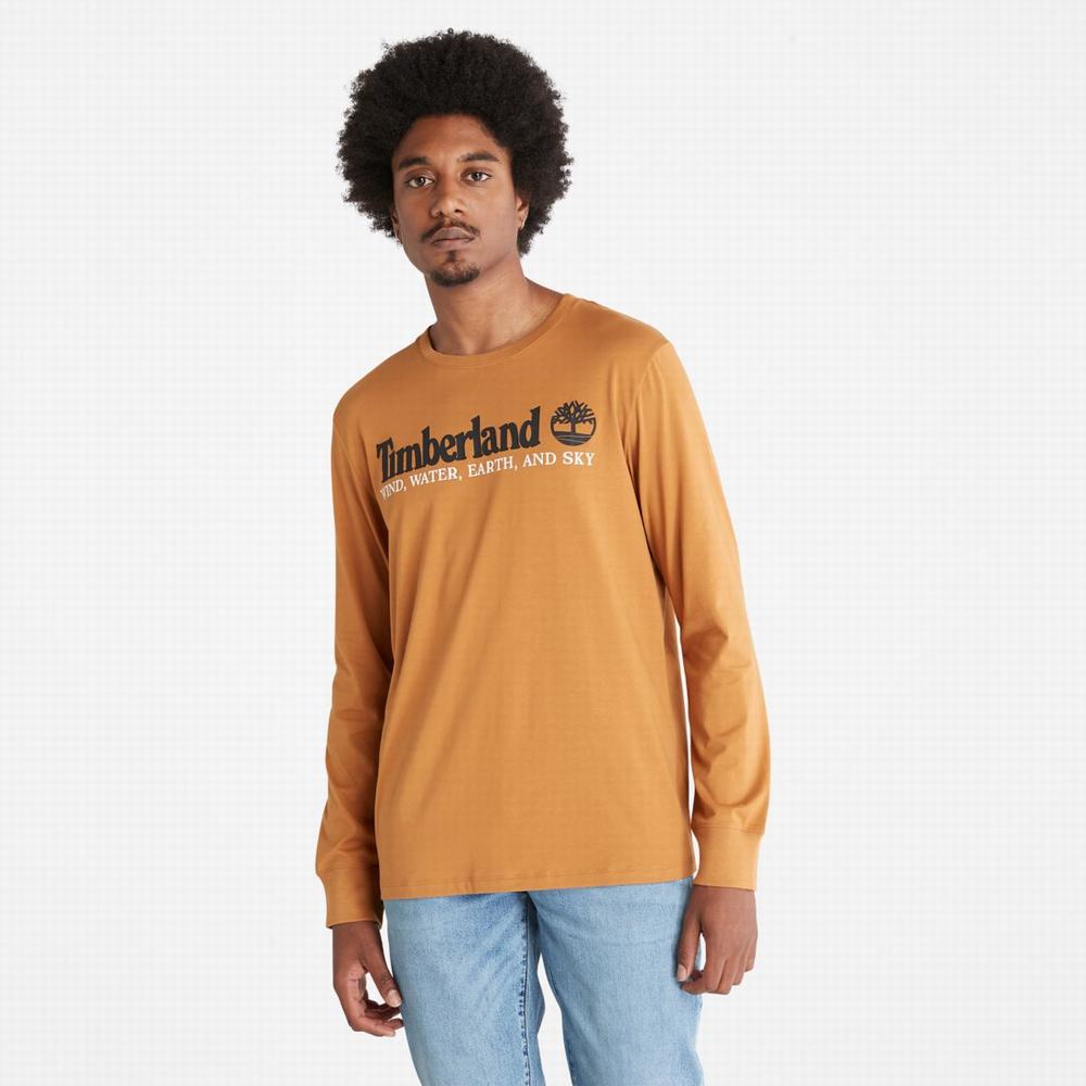 Timberland Rüzgâr, Su, Earth and Sky Long-Sleeve Tişört Erkek Kahverengi | TR-1673Q