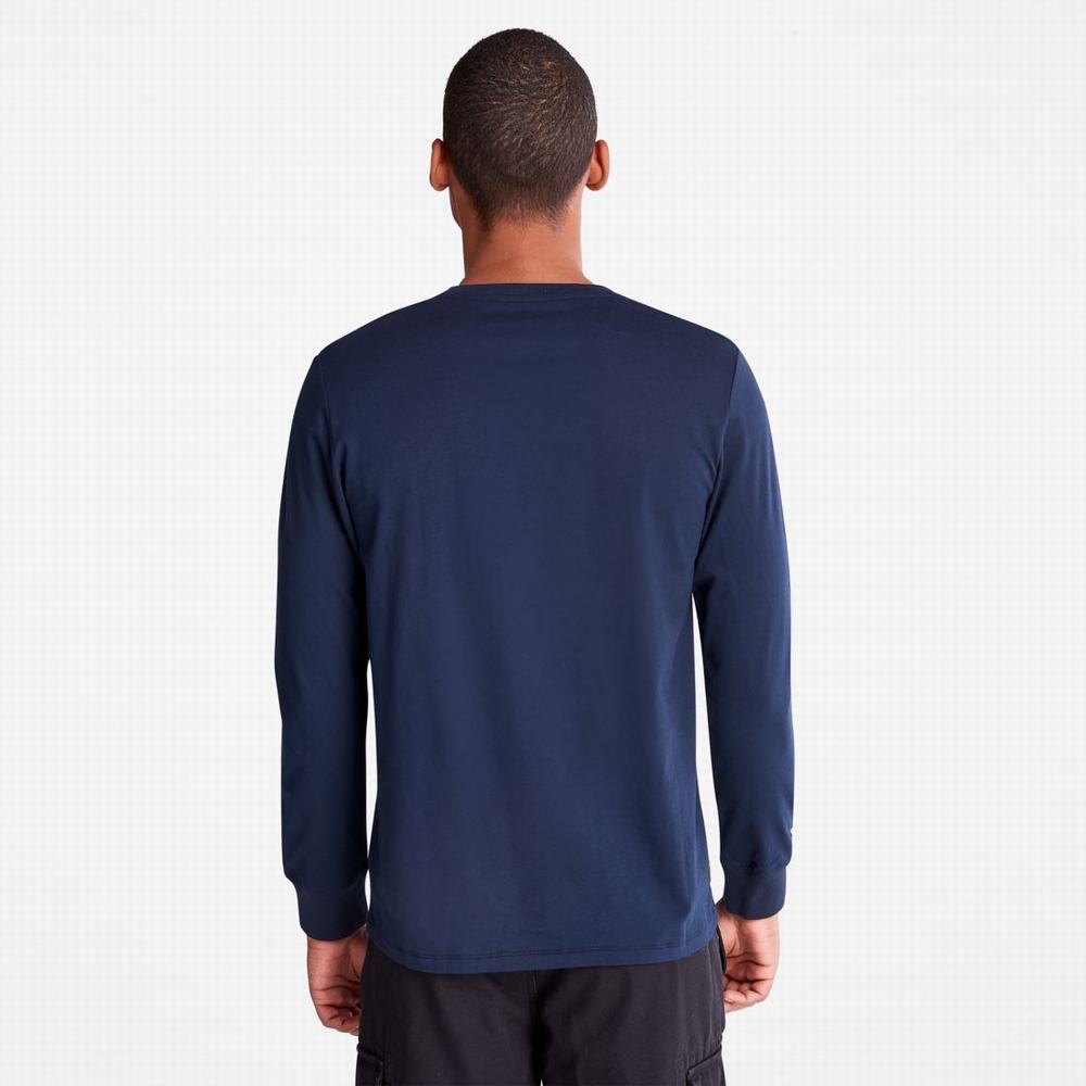 Timberland Rüzgâr, Su, Earth and Sky Long-Sleeve Tişört Erkek Lacivert | TR-4732R