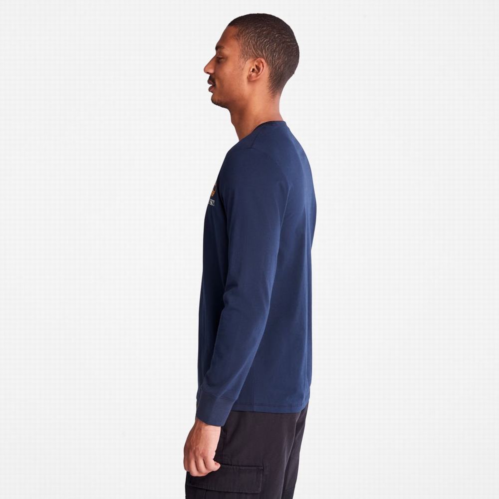 Timberland Rüzgâr, Su, Earth and Sky Long-Sleeve Tişört Erkek Lacivert | TR-4732R