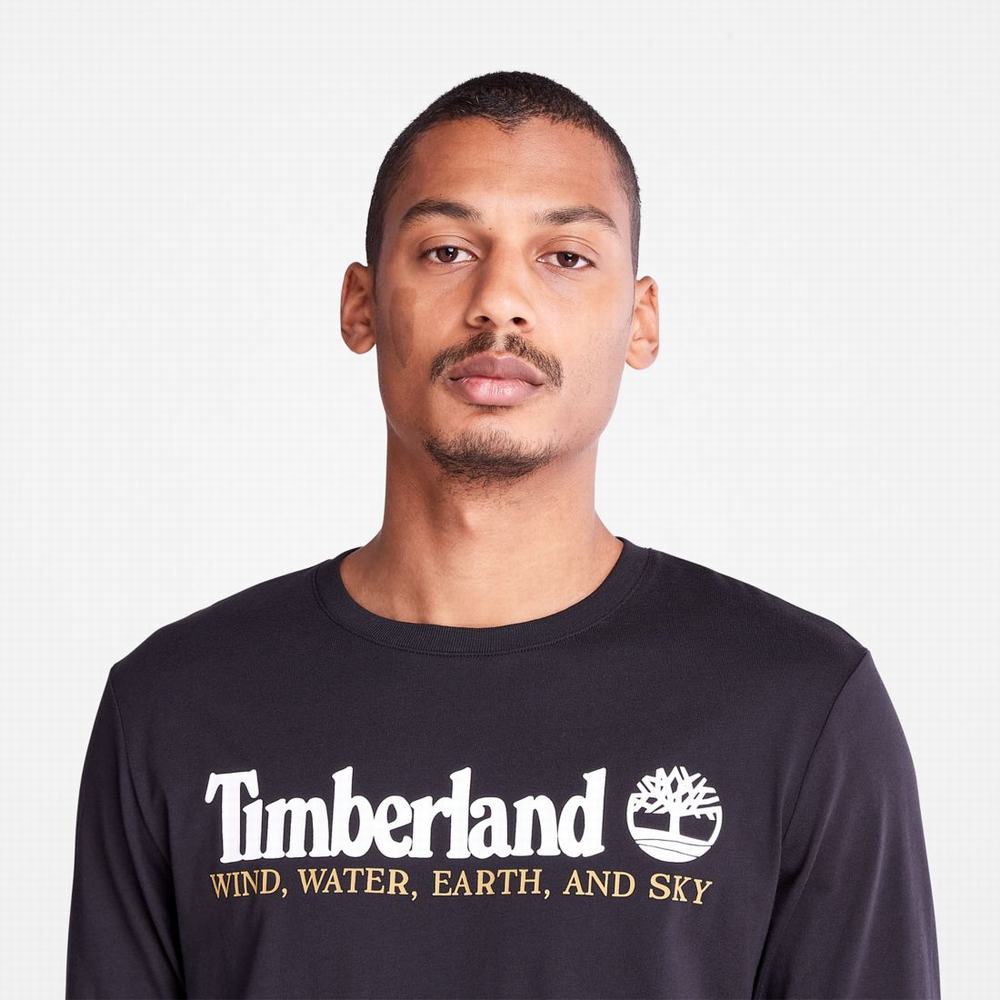 Timberland Rüzgâr, Su, Earth and Sky Long-Sleeve Tişört Erkek Siyah | TR-7180E