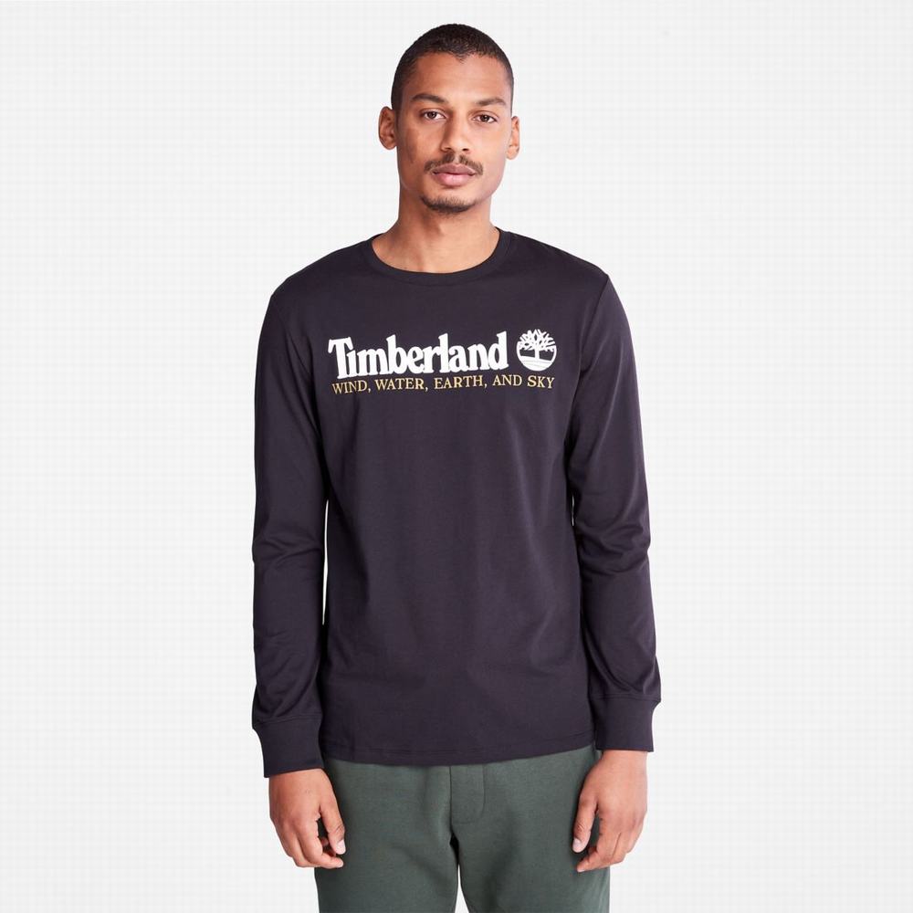 Timberland Rüzgâr, Su, Earth and Sky Long-Sleeve Tişört Erkek Siyah | TR-7180E