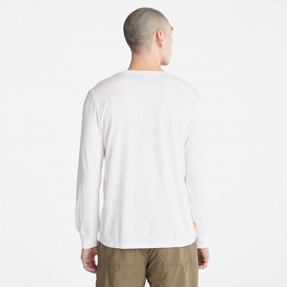 Timberland Rüzgâr, Su, Earth and Sky Long-Sleeve Tişört Erkek Beyaz | TR-9012W