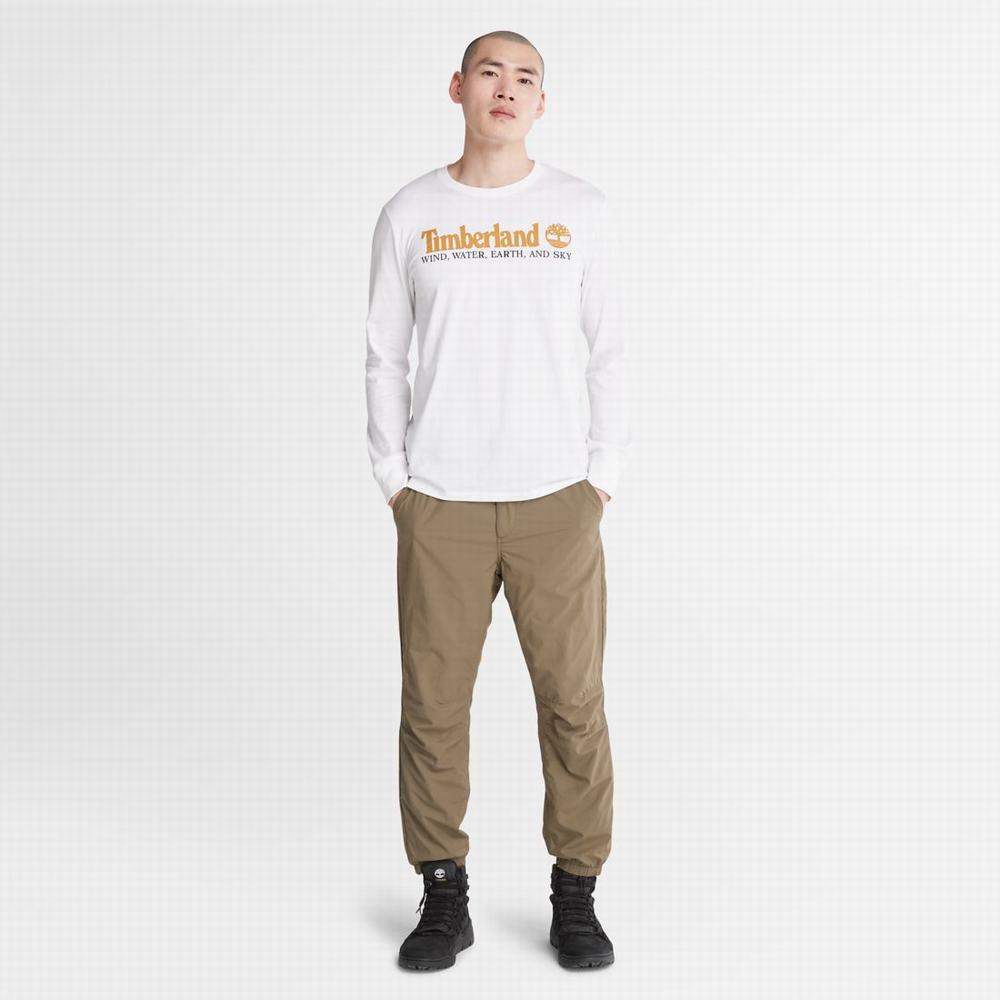 Timberland Rüzgâr, Su, Earth and Sky Long-Sleeve Tişört Erkek Beyaz | TR-9012W