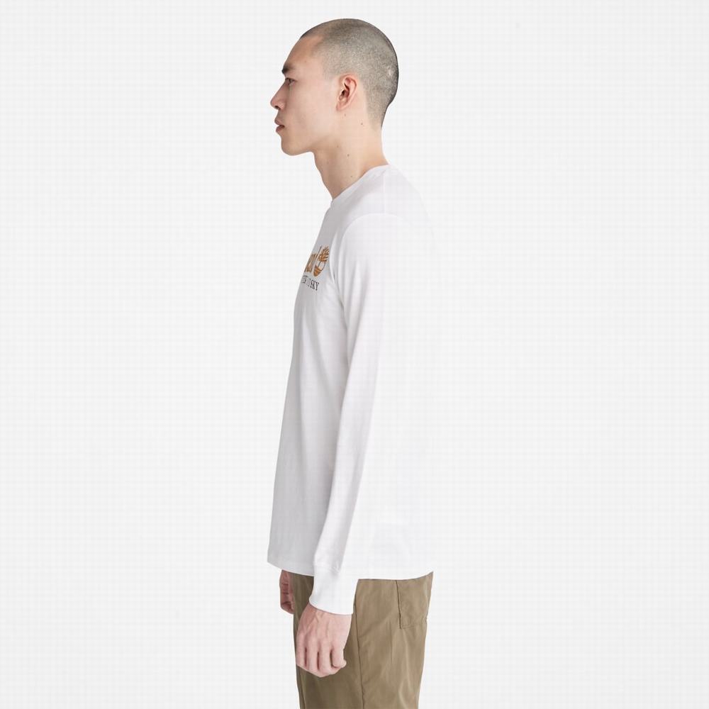 Timberland Rüzgâr, Su, Earth and Sky Long-Sleeve Tişört Erkek Beyaz | TR-9012W