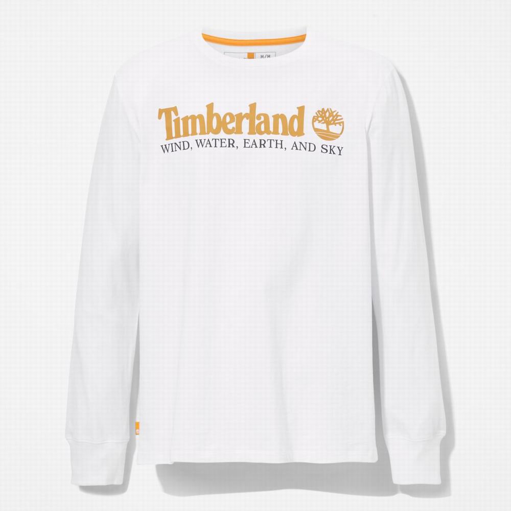 Timberland Rüzgâr, Su, Earth and Sky Long-Sleeve Tişört Erkek Beyaz | TR-9012W
