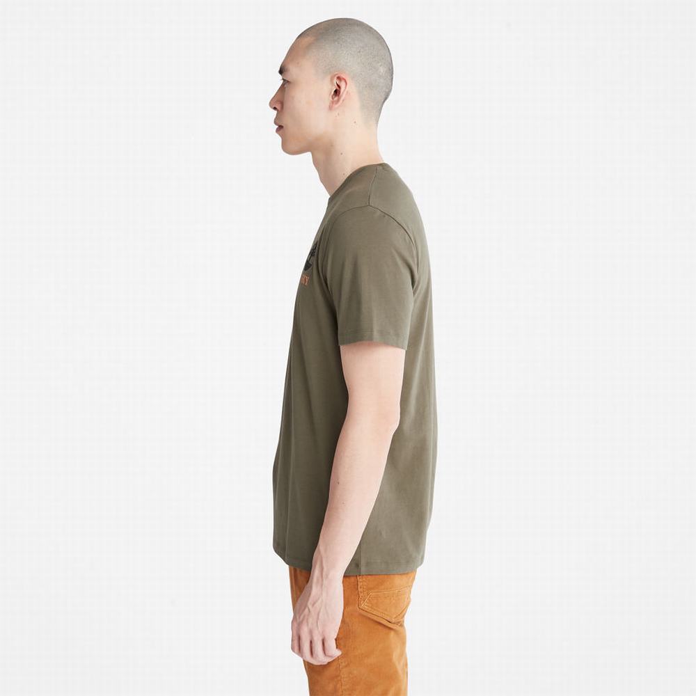 Timberland Rüzgâr, Su, Earth, and Sky Tişört Erkek Koyu Yeşil | TR-3496E
