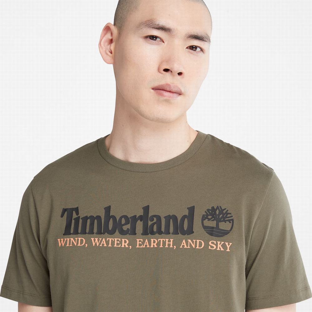 Timberland Rüzgâr, Su, Earth, and Sky Tişört Erkek Koyu Yeşil | TR-3496E