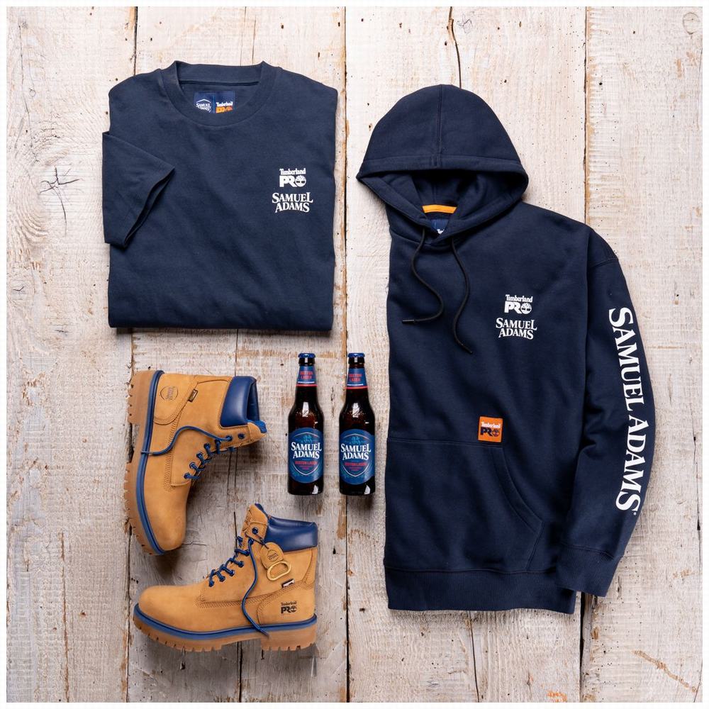 Timberland Sam Adams x Timberland PRO® Beerproof Kapüşonlu Sweatshirt Erkek Lacivert | TR-9704M