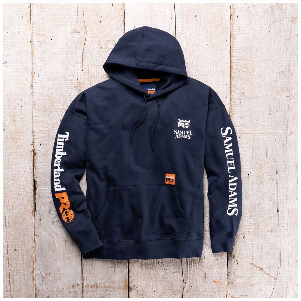 Timberland Sam Adams x Timberland PRO® Beerproof Kapüşonlu Sweatshirt Erkek Lacivert | TR-9704M