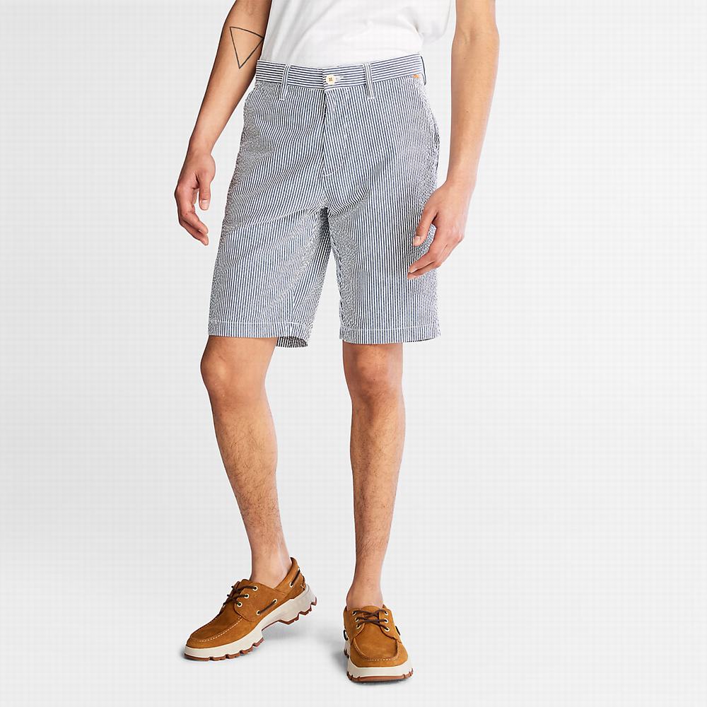 Timberland Seersucker Şort Erkek Mavi | TR-8042P