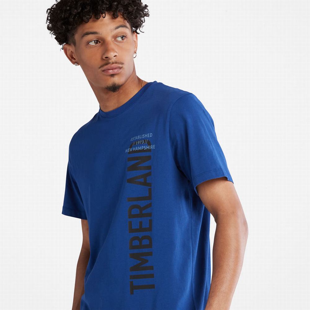 Timberland Side-logo Tişört Erkek Koyu Mavi | TR-1674V