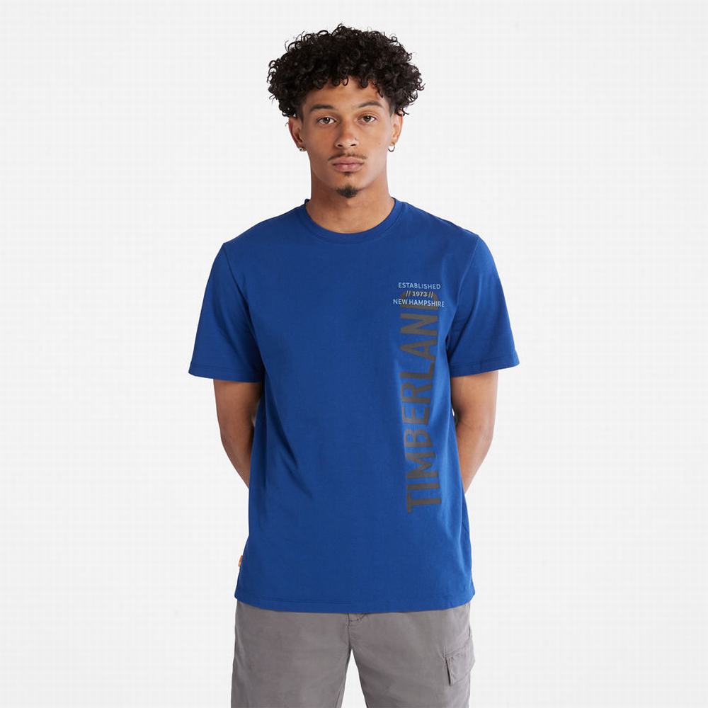Timberland Side-logo Tişört Erkek Koyu Mavi | TR-1674V