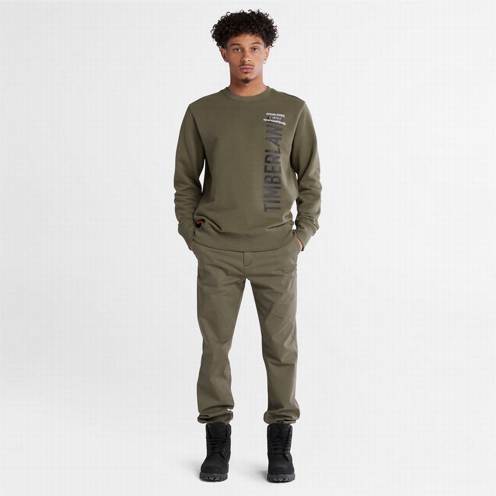 Timberland Side-logo Tişörtü Erkek Koyu Yeşil | TR-9574C