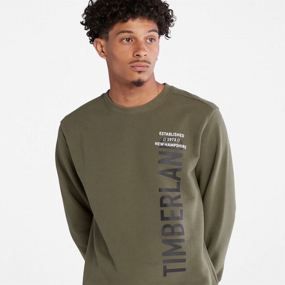 Timberland Side-logo Tişörtü Erkek Koyu Yeşil | TR-9574C