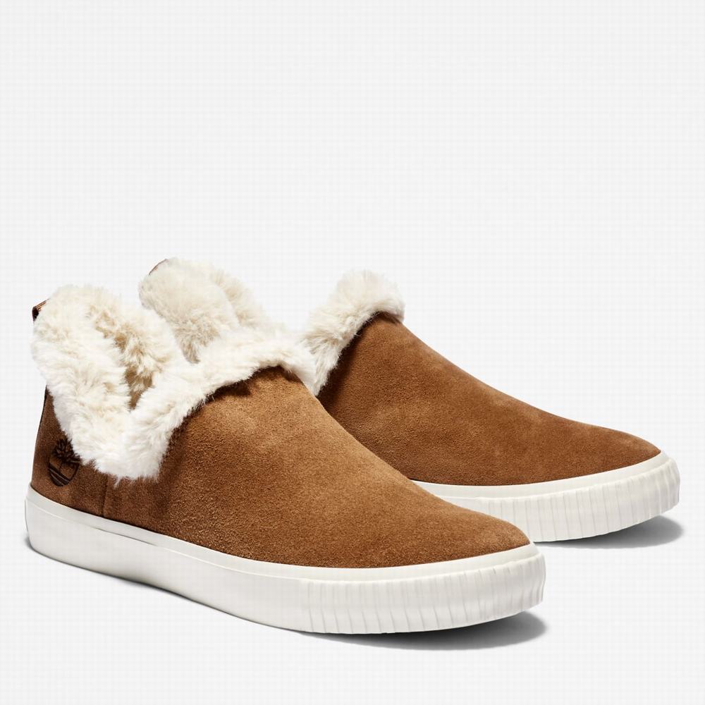 Timberland Skyla Bay Warm Astar Slip-On Kışlık Bot Kadın Kahverengi | TR-1639G