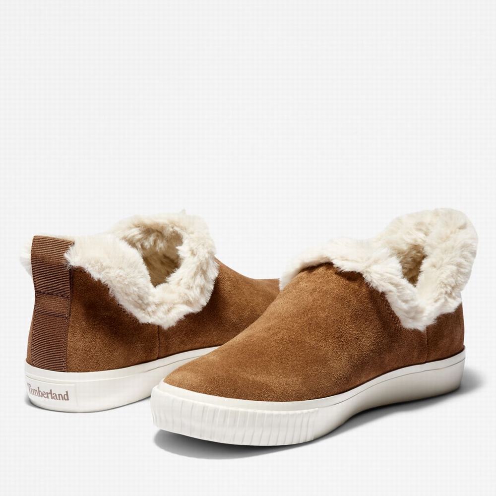 Timberland Skyla Bay Warm Astar Slip-On Kışlık Bot Kadın Kahverengi | TR-1639G