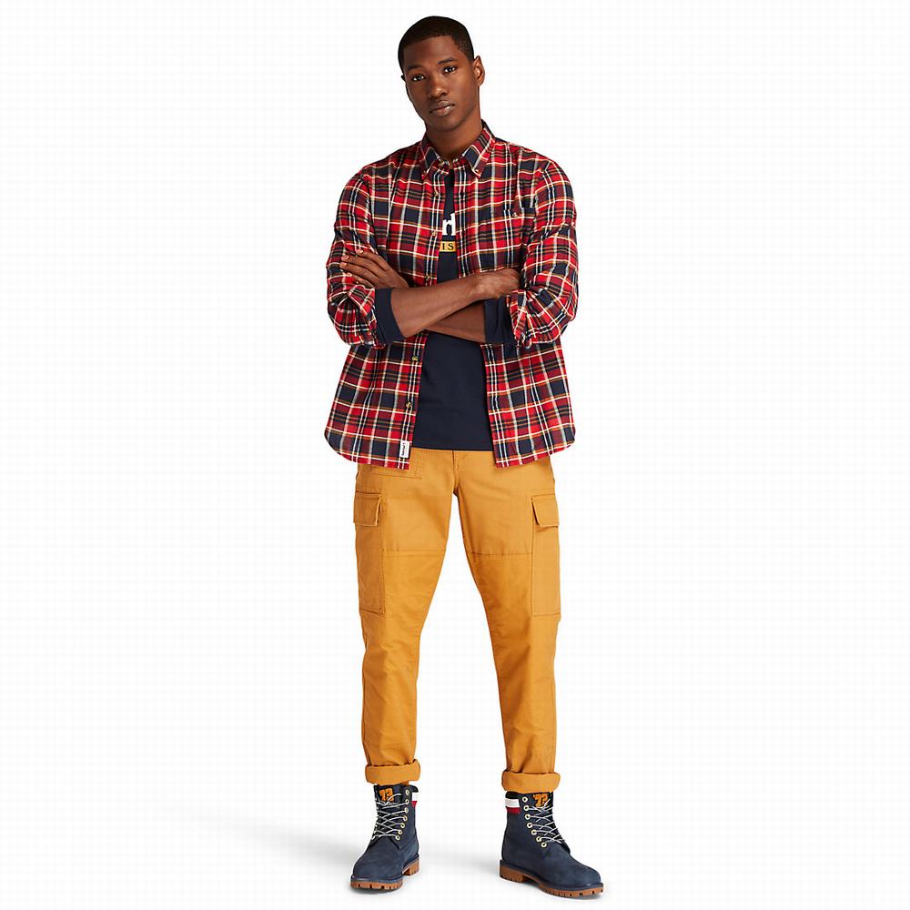 Timberland SolucellAir™ Tartan Gömlek Erkek Kırmızı | TR-1472S