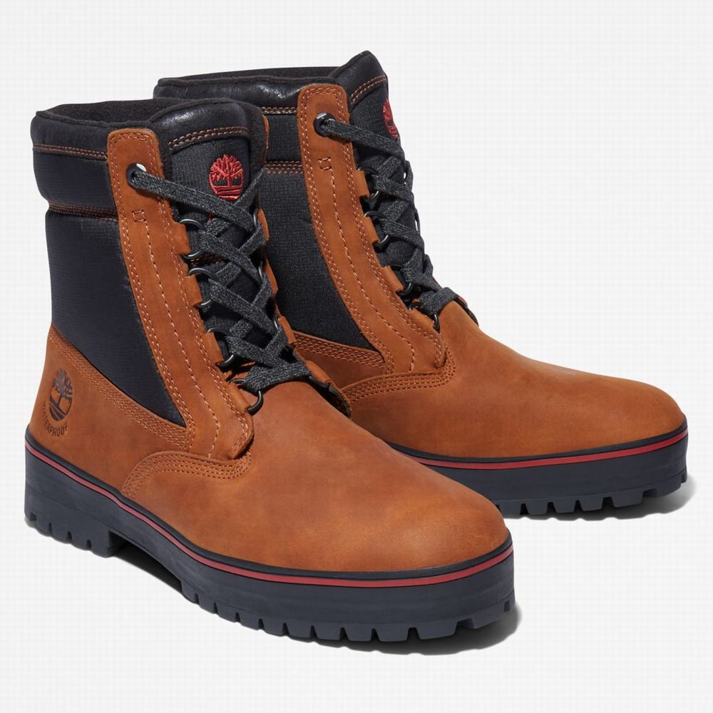 Timberland Spruce Mountain Waterproof Warm-Astar Kışlık Bot Erkek Koyu Kahverengi Siyah | TR-6379F