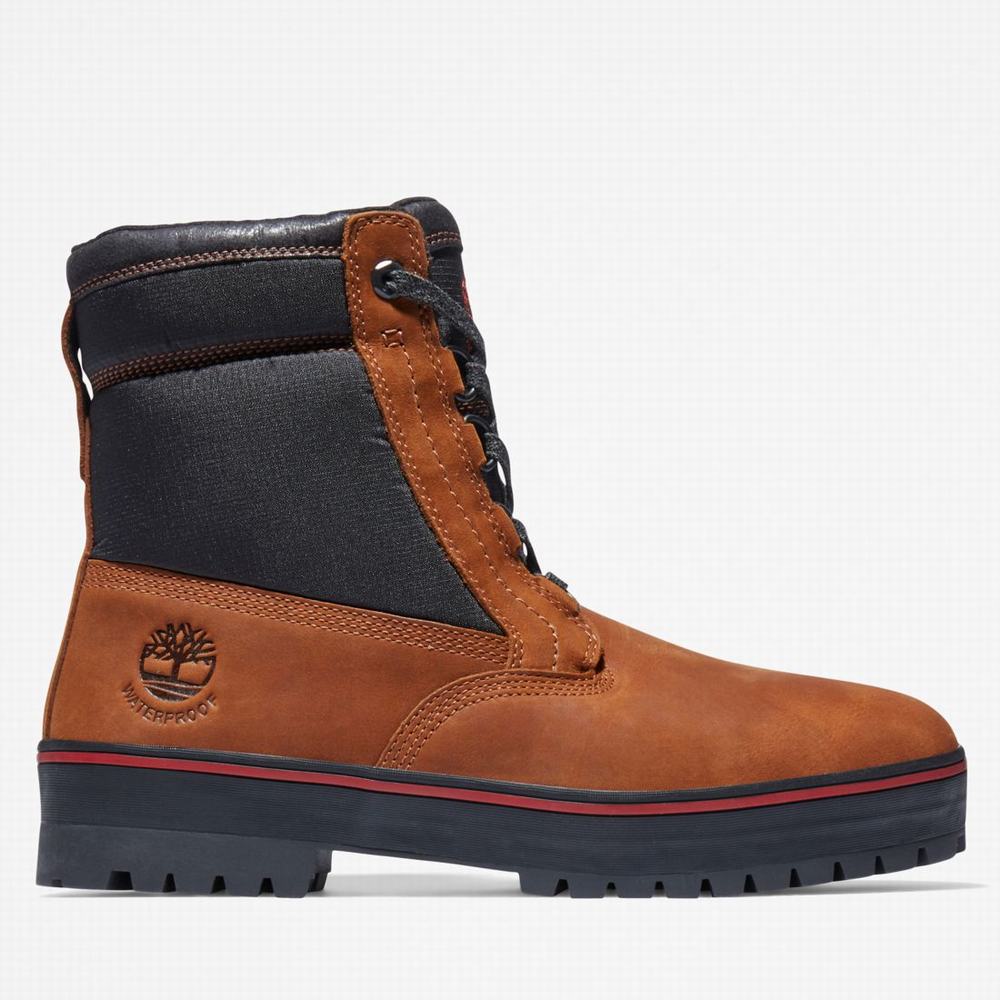 Timberland Spruce Mountain Waterproof Warm-Astar Kışlık Bot Erkek Koyu Kahverengi Siyah | TR-6379F