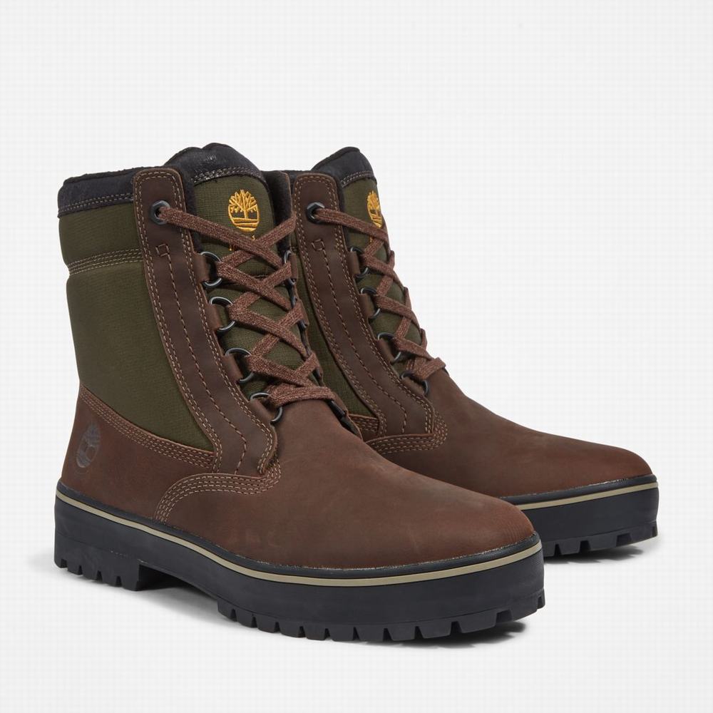 Timberland Spruce Mountain Waterproof Warm-Astar Kışlık Bot Erkek Koyu Kahverengi | TR-8740H