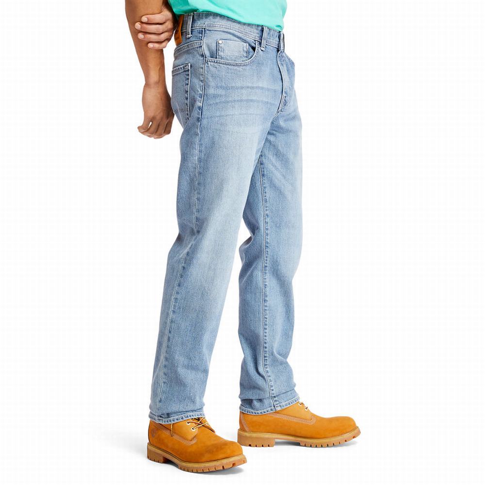 Timberland Squam Lake Stretch Kot Pantolon Erkek Açık Mavi | TR-8964J