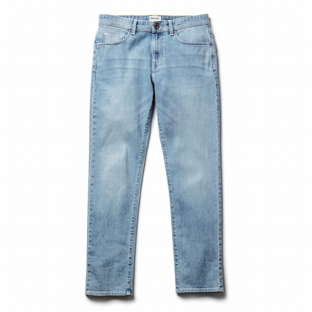 Timberland Squam Lake Stretch Kot Pantolon Erkek Açık Mavi | TR-8964J