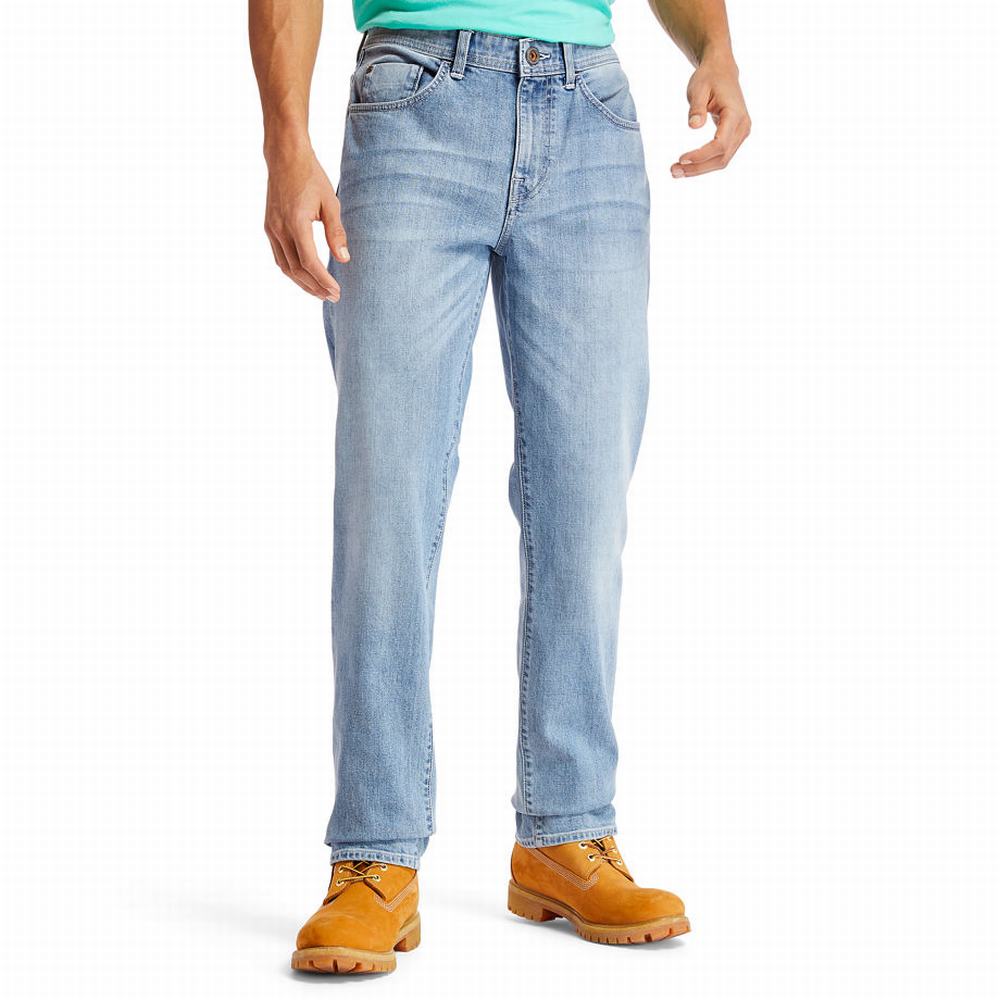 Timberland Squam Lake Stretch Kot Pantolon Erkek Açık Mavi | TR-8964J