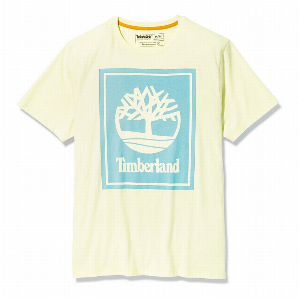 Timberland Stack Logo Tişört Erkek Açık Yeşil | TR-6072H