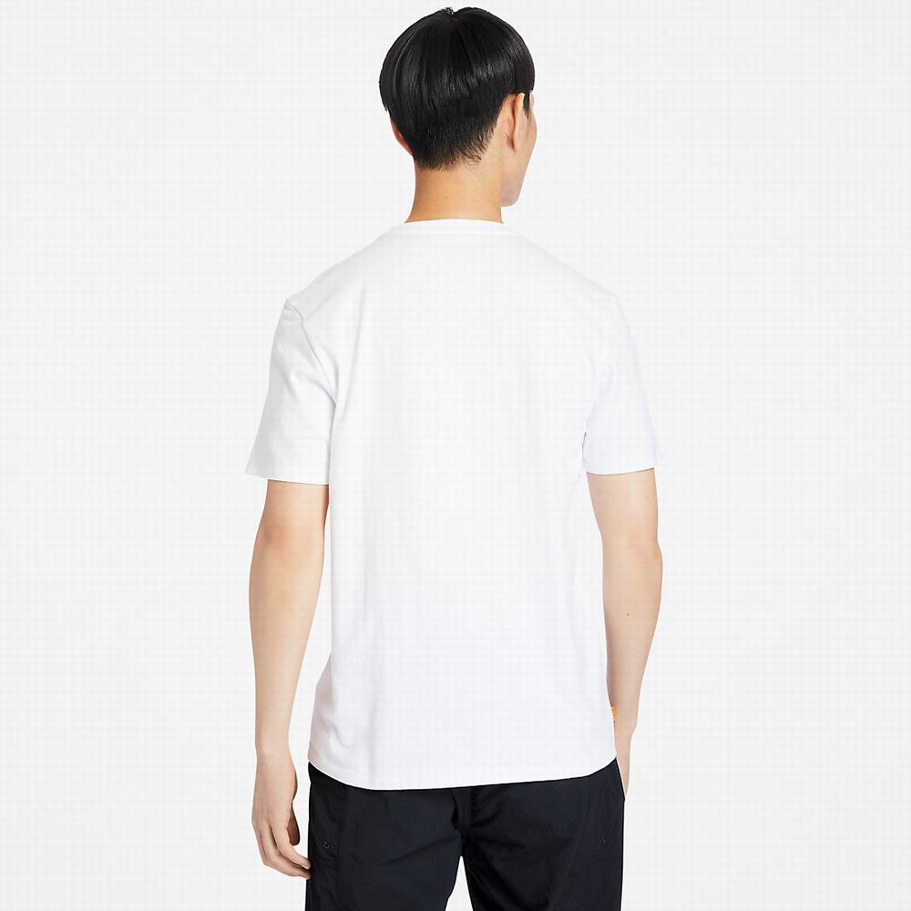 Timberland Stack Logo Tişört Erkek Beyaz | TR-0234X