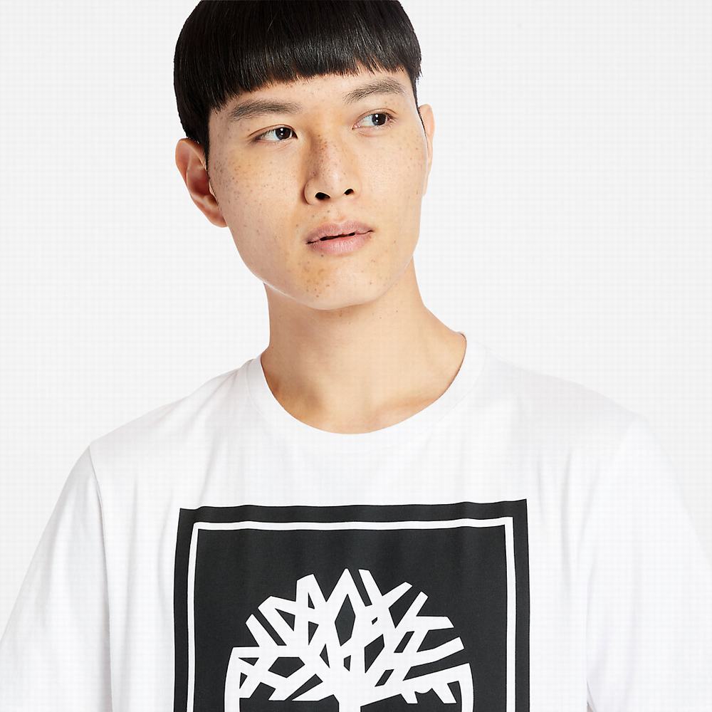 Timberland Stack Logo Tişört Erkek Beyaz | TR-0234X