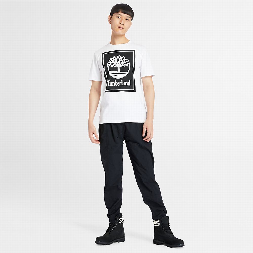 Timberland Stack Logo Tişört Kadın Beyaz | TR-5876S