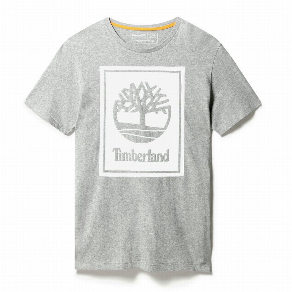 Timberland Stack Logo Tişört Kadın Gri | TR-4603H